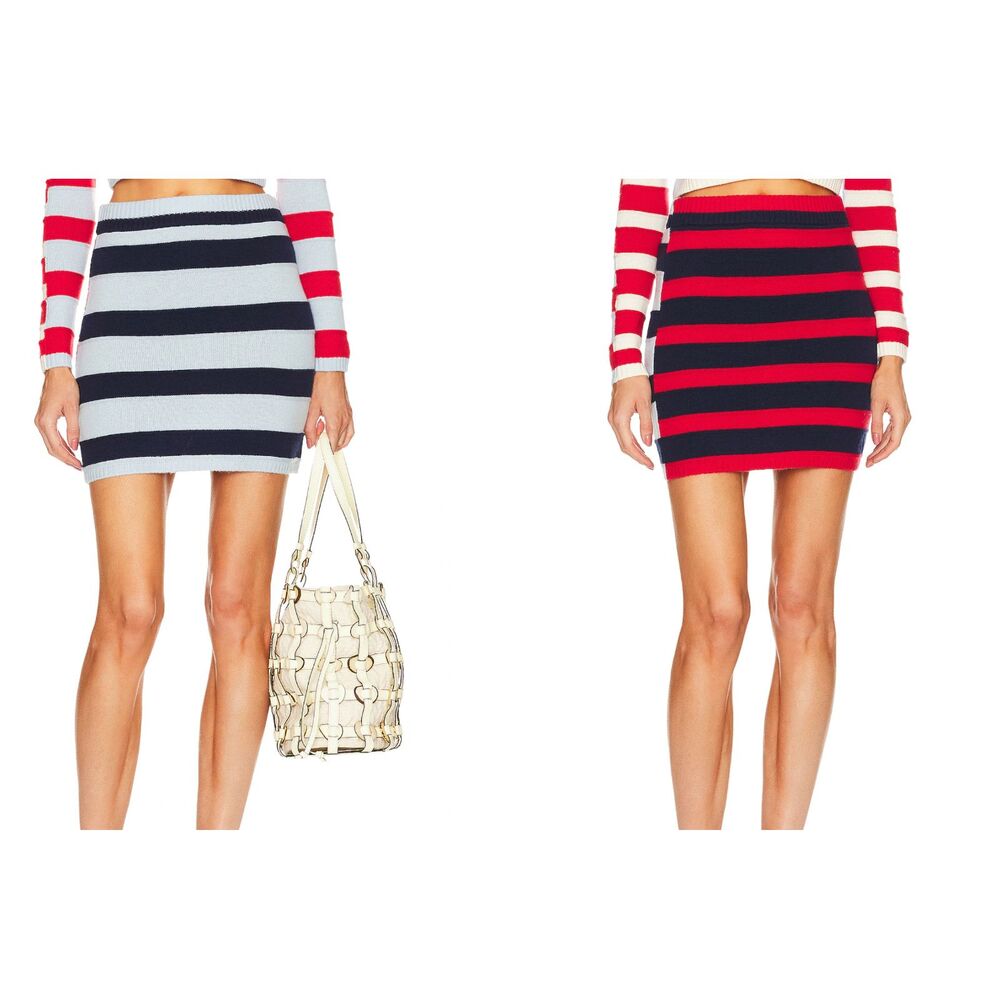 Solid & Striped The Ronnie Reversible Wool & Cashmere Mini Skirt M NWT